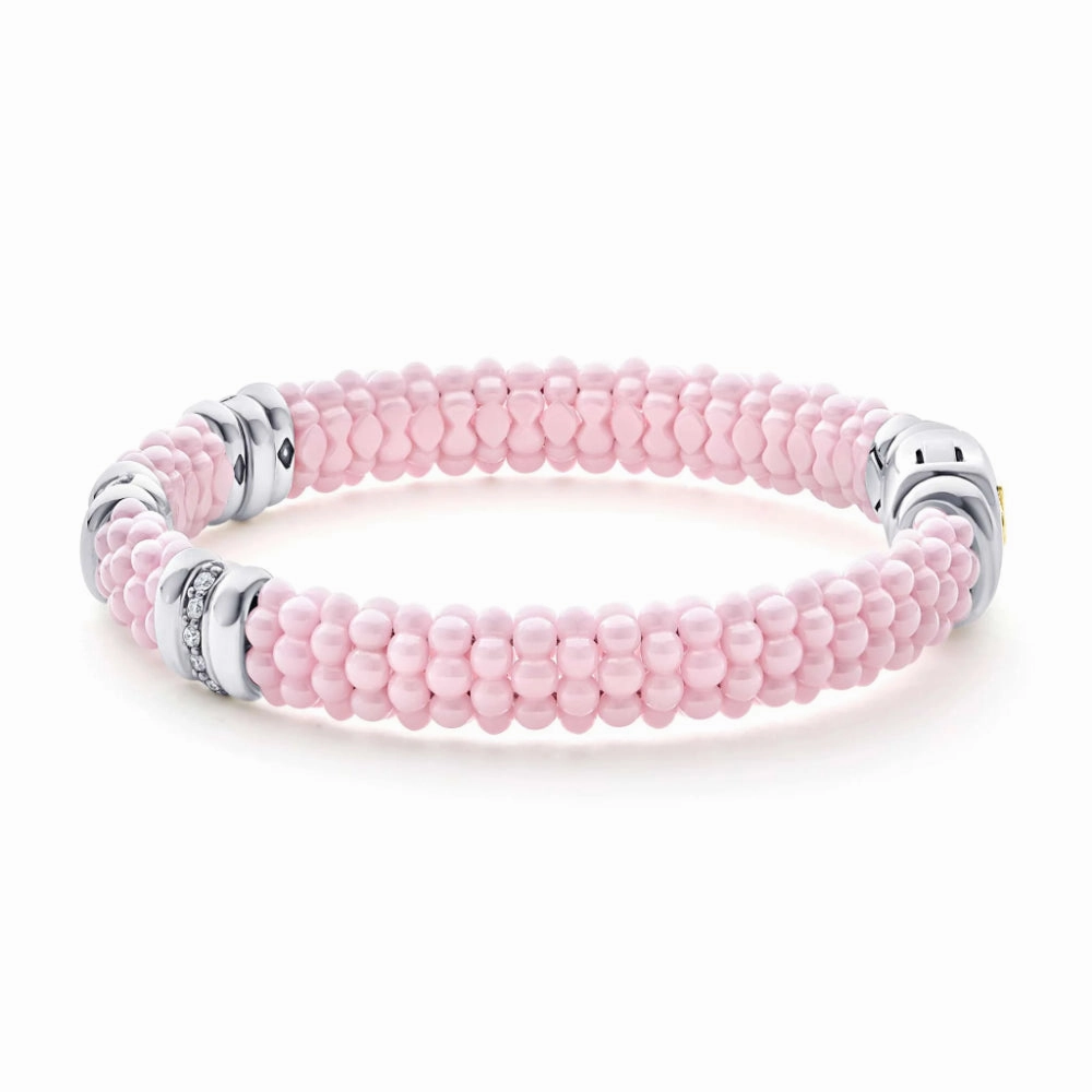 Lagos Pink Caviar Ceramic Caviar Beaded Bracelet, 9mm
