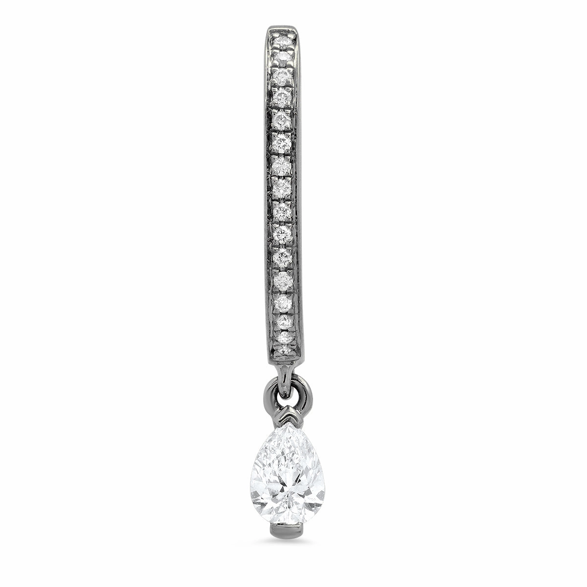Large Maasai Hoop with Tear Drop White Diamond with Pav