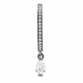 Large Maasai Hoop with Tear Drop White Diamond with Pav