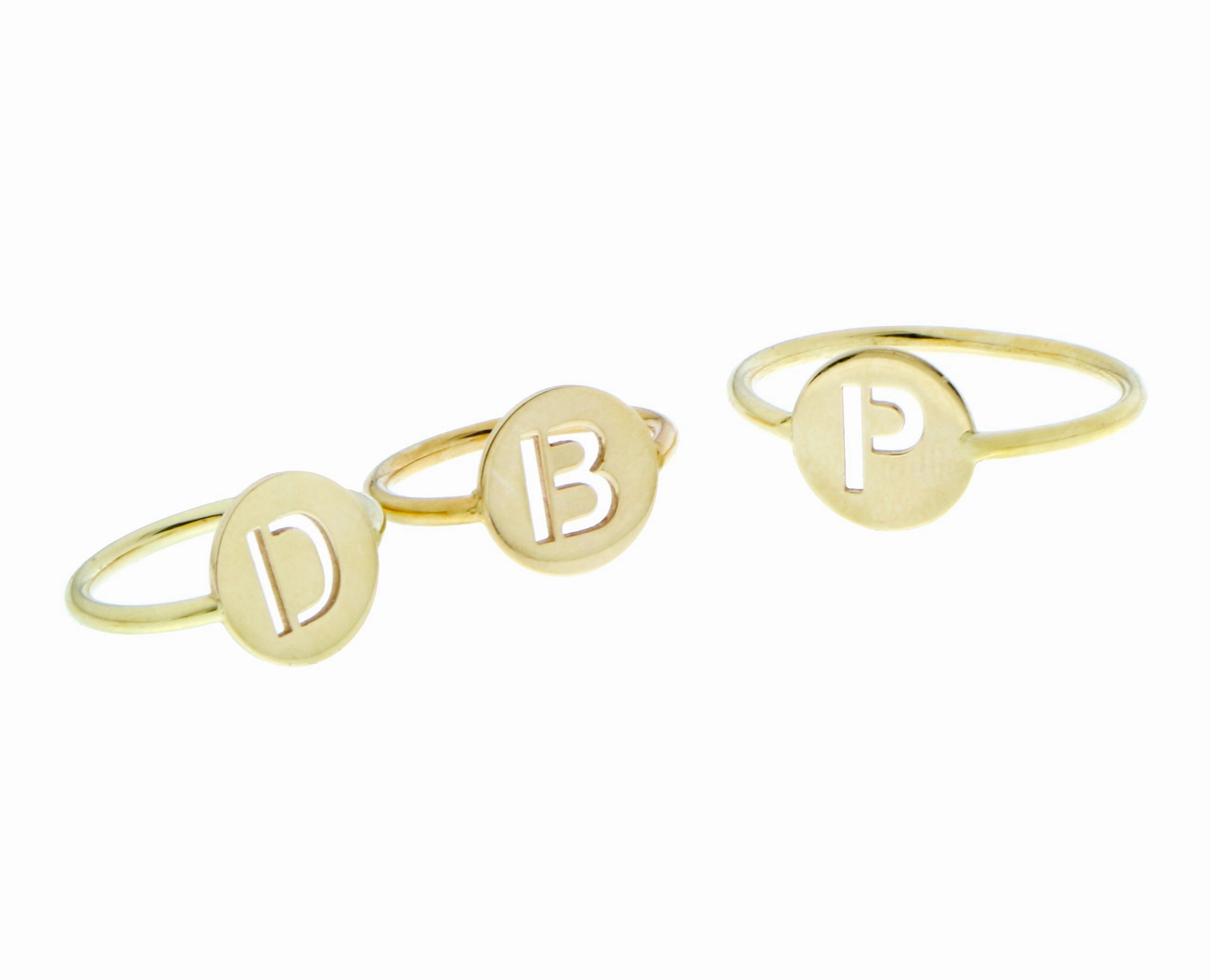 Letter or heart coin ring