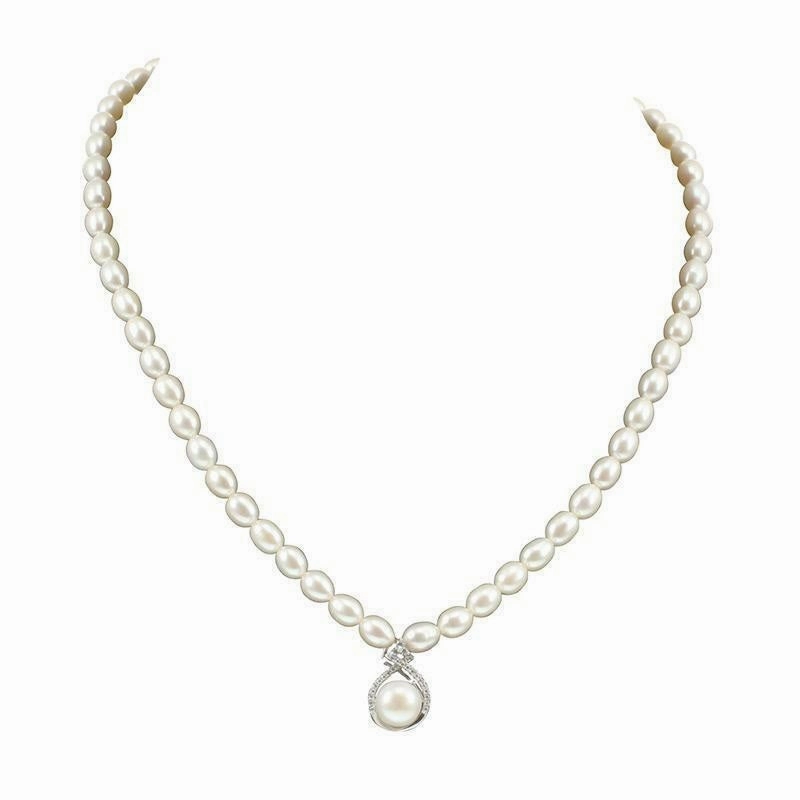 Lido Pearls Freshwater Pearl and Cubic Zirconia Necklace C16