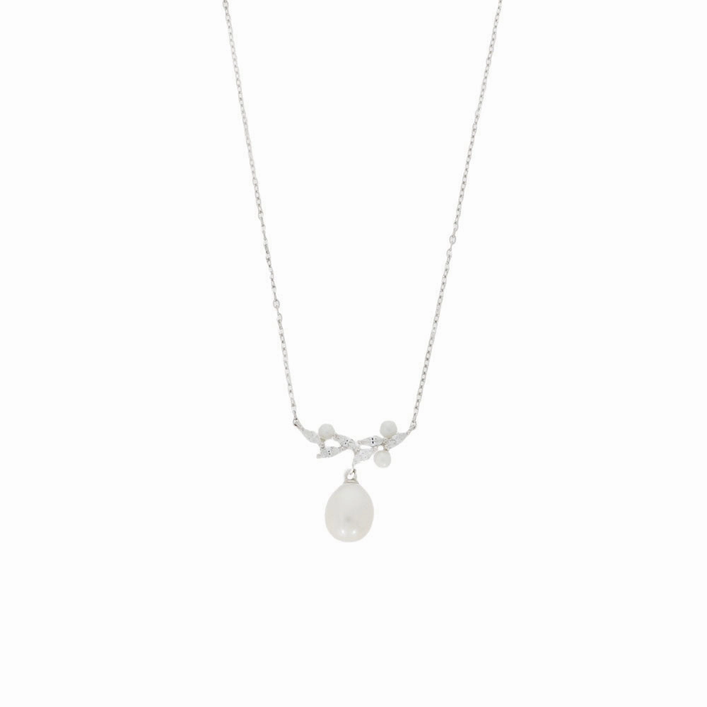 Lido White Freshwater Pearl Cubic Zirconia Necklace T169