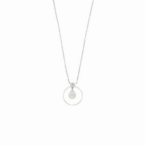 Lido White Freshwater Pearl CZ Silver Pendant and Chain KS150