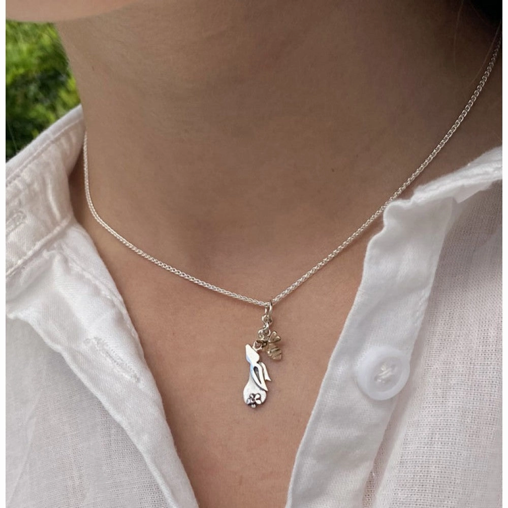 Linda MacDonald Bunny Sterling Silver Necklace The Bunny and the Bee Collection EBUNS