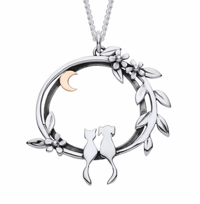 Linda MacDonald Cat and Dog Moonlight Best Friends Collection Necklace EBFR1