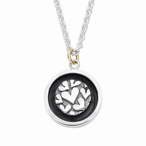 Linda MacDonald Sterling Silver and 9ct Gold Heart Necklace Cherish Collection E2H