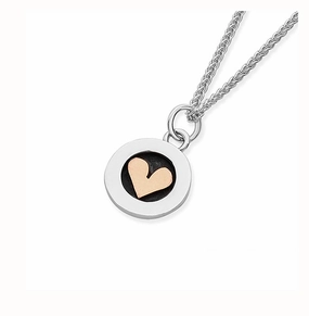 Linda MacDonald Sterling Silver and 9ct Gold Heart Necklace Meadow Collection EMEDH