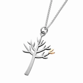 Linda MacDonald Sterling Silver and 9ct Gold Tree Necklace Woodlands Collection ETL