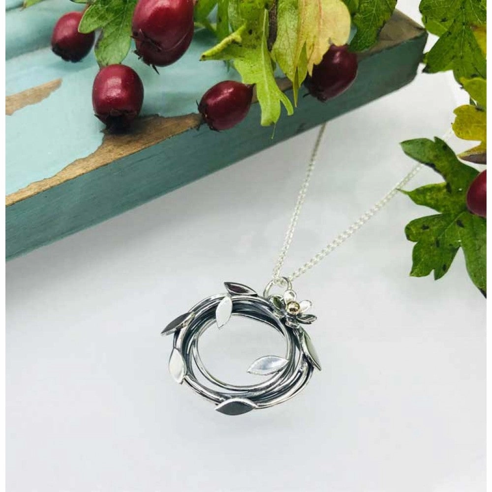 Linda MacDonald Woven Sterling Silver and Gold Necklace Entwined Collection ENTF