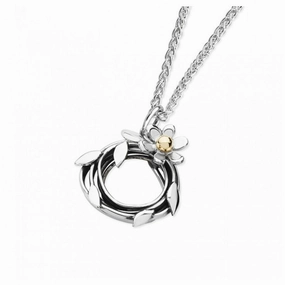 Linda MacDonald Woven Sterling Silver and Gold Necklace Entwined Collection ENTFS