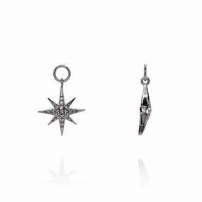 Lisa Nik 18k White Gold Detachable North Star Diamond Earring Drops