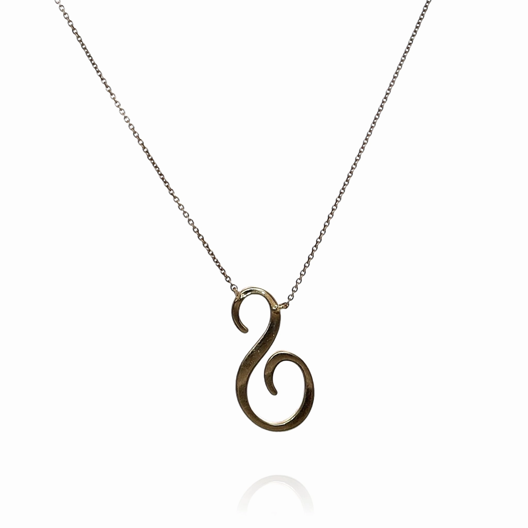 Lisa Nik 18k Yellow Gold 17" Initial 'S' Diamond Pendant Necklace