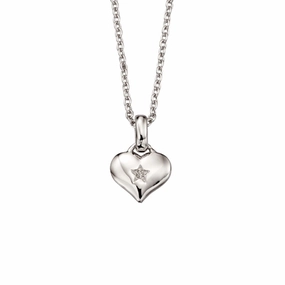 Little Star Bella Sterling Silver Diamond Heart Necklace LSN0010