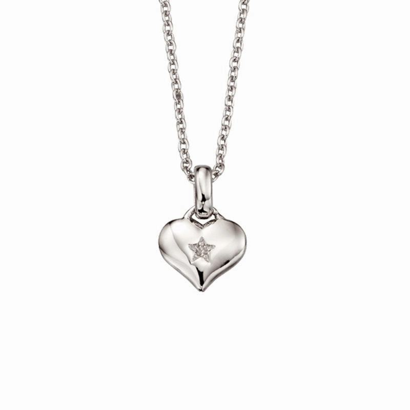 Little Star Bella Sterling Silver Diamond Heart Necklace LSN0010