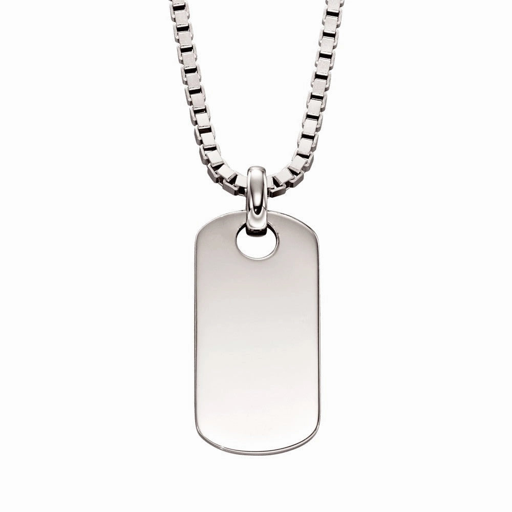 Little Star Oli Sterling Silver Boys Dog Tag Necklace LSN0231