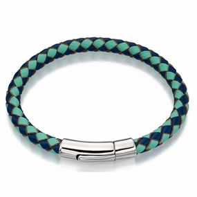 Little Star Sterling Silver and Leather Boys Luca Bracelet LSB0115