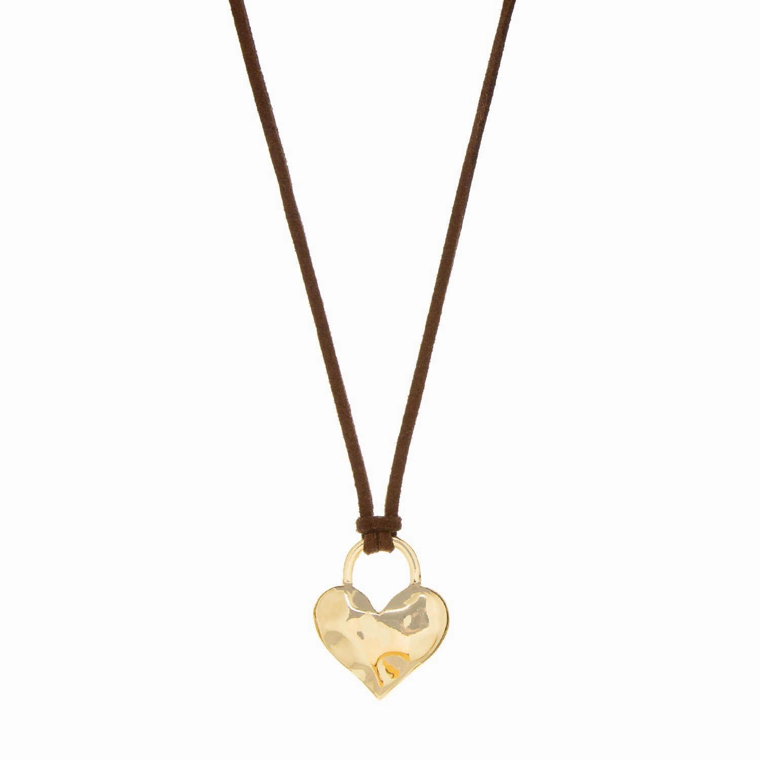 Marlyn Schiff Adjustable Suede Necklace w/ Puffy Heart