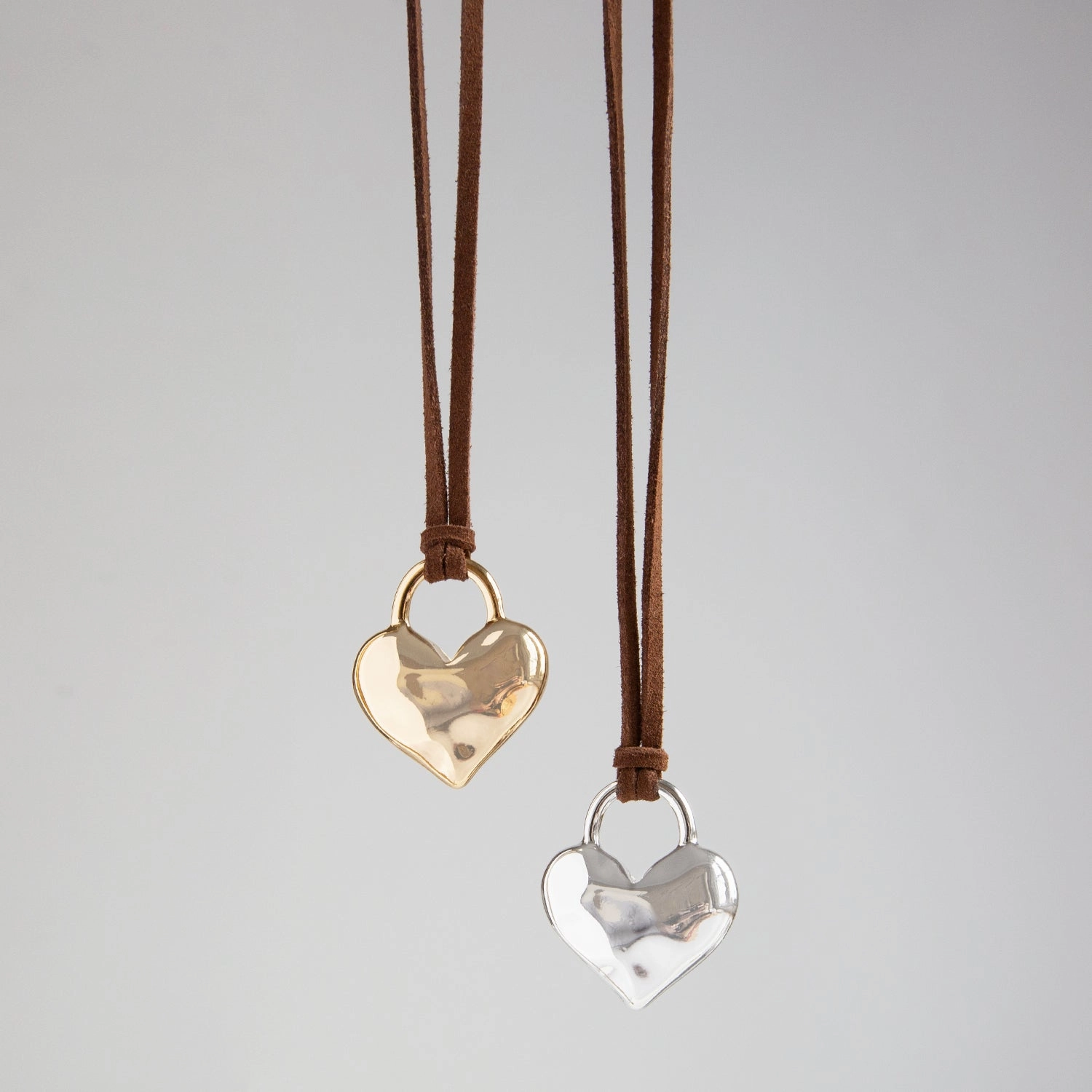 Marlyn Schiff Adjustable Suede Necklace w/ Puffy Heart