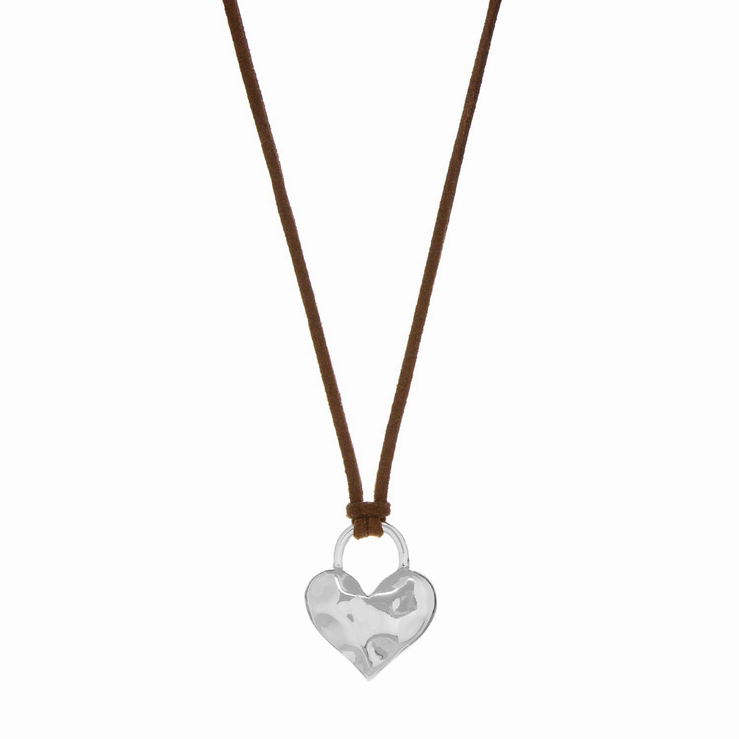Marlyn Schiff Adjustable Suede Necklace w/ Puffy Heart