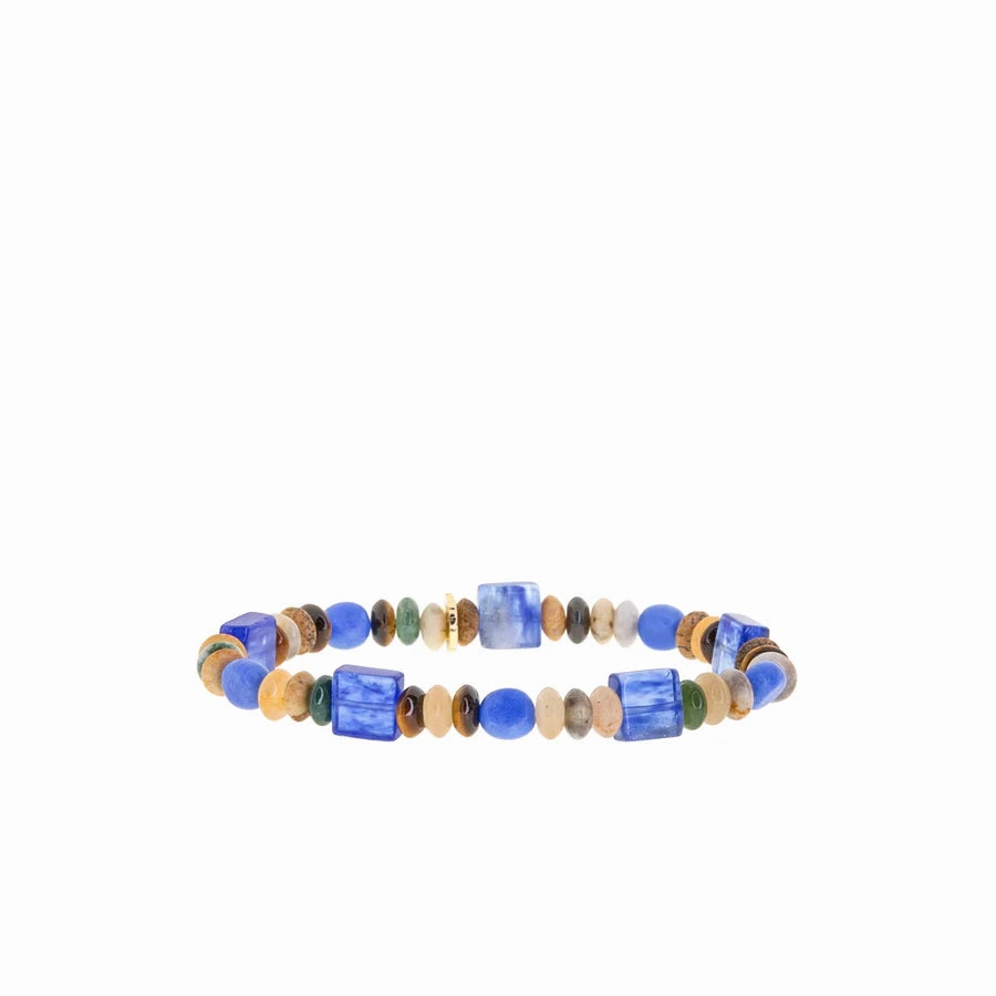 Marlyn Schiff Semi Precious Multi-Shape Beaded Stretch Bracelet