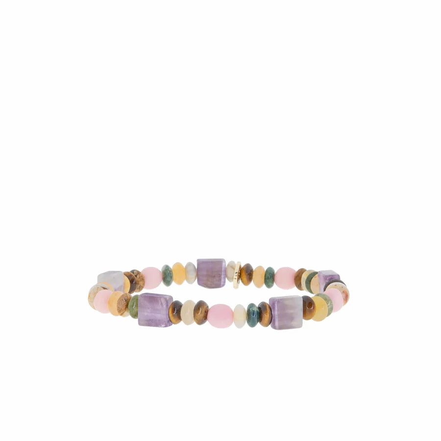 Marlyn Schiff Semi Precious Multi-Shape Beaded Stretch Bracelet