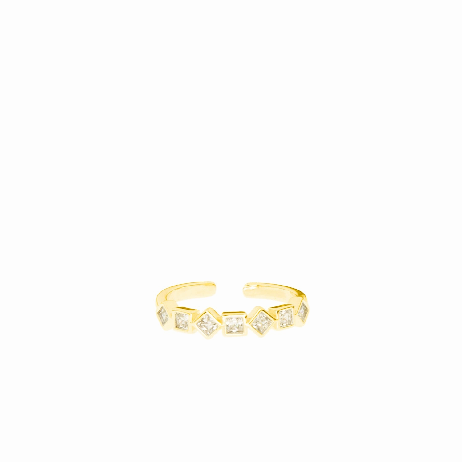 Marlyn Schiff Square and Diamond Shape Adjustable Ring