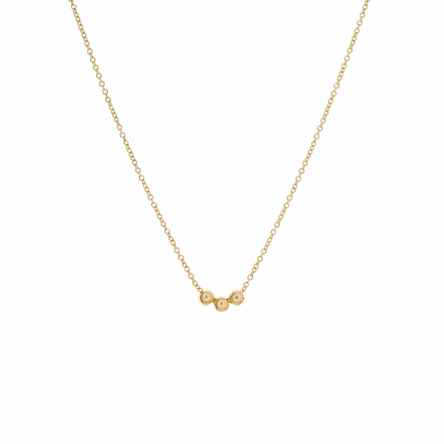 Marlyn Schiff Sterling Triple Ball Bead Necklace
