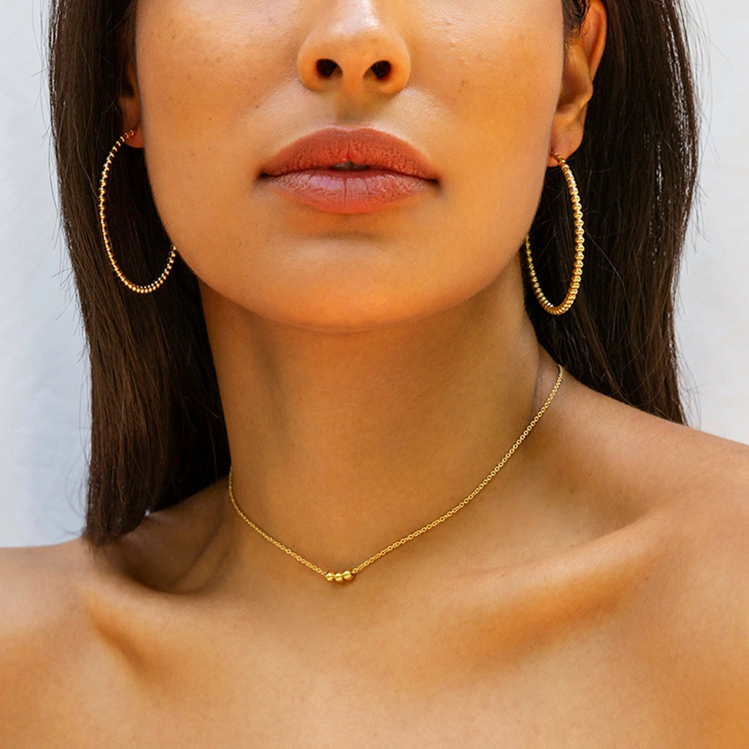 Marlyn Schiff Sterling Triple Ball Bead Necklace