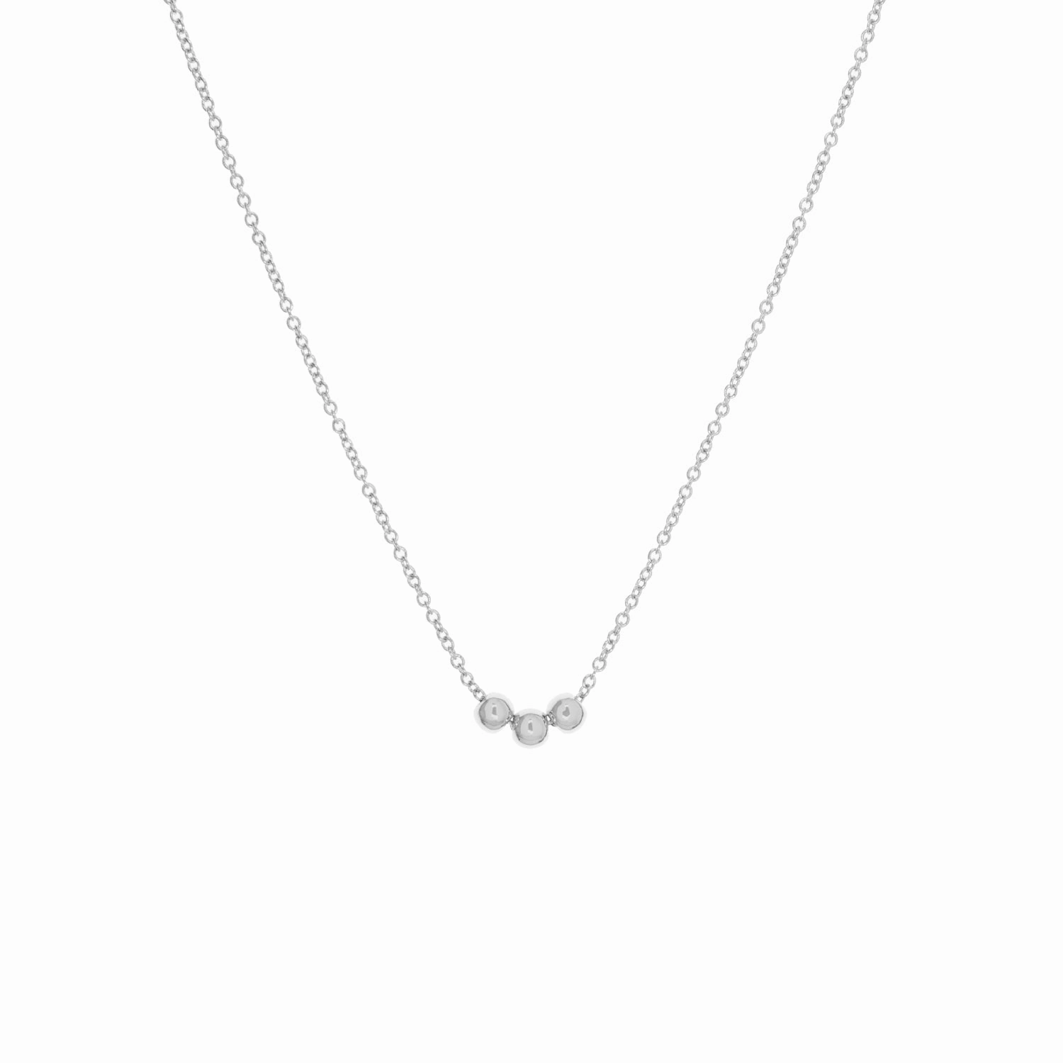 Marlyn Schiff Sterling Triple Ball Bead Necklace