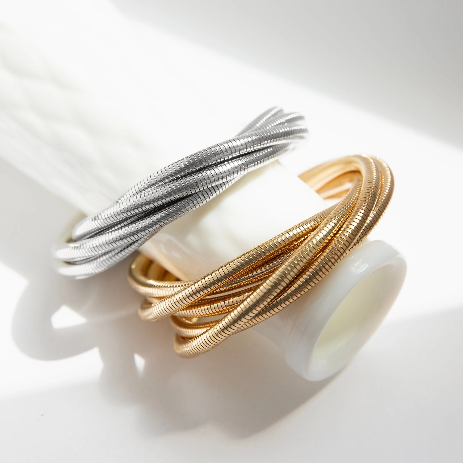 Marlyn Schiff Thin Twisted Cobra Bracelet Set
