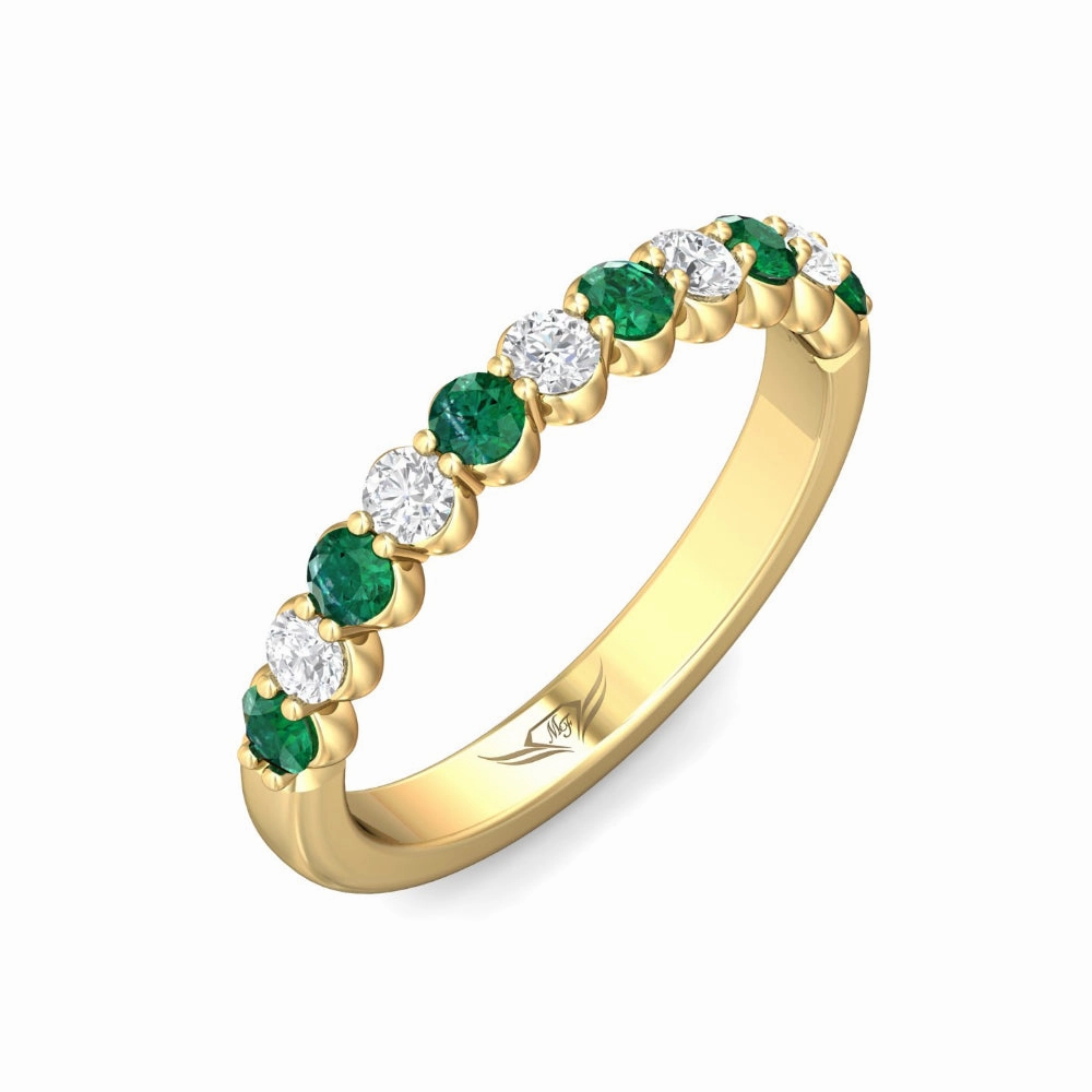 Martin Flyer 14k Diamond and Emerald Band