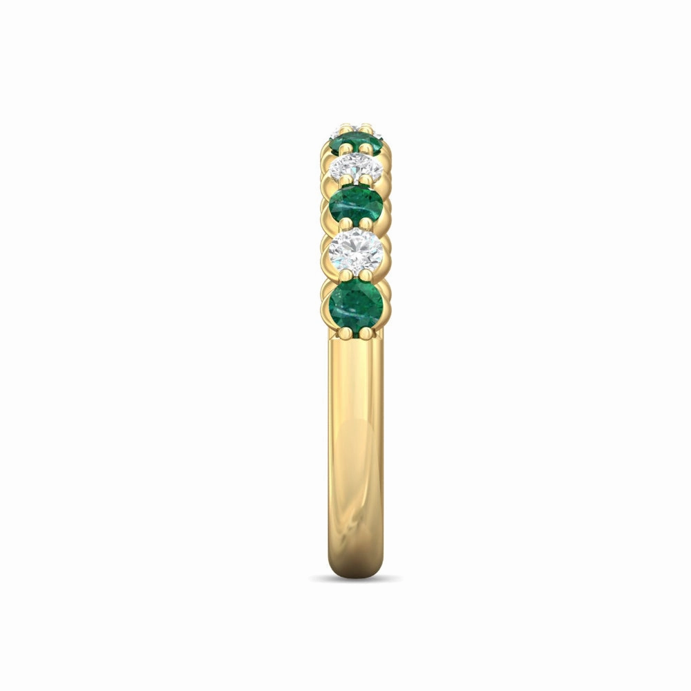 Martin Flyer 14k Diamond and Emerald Band
