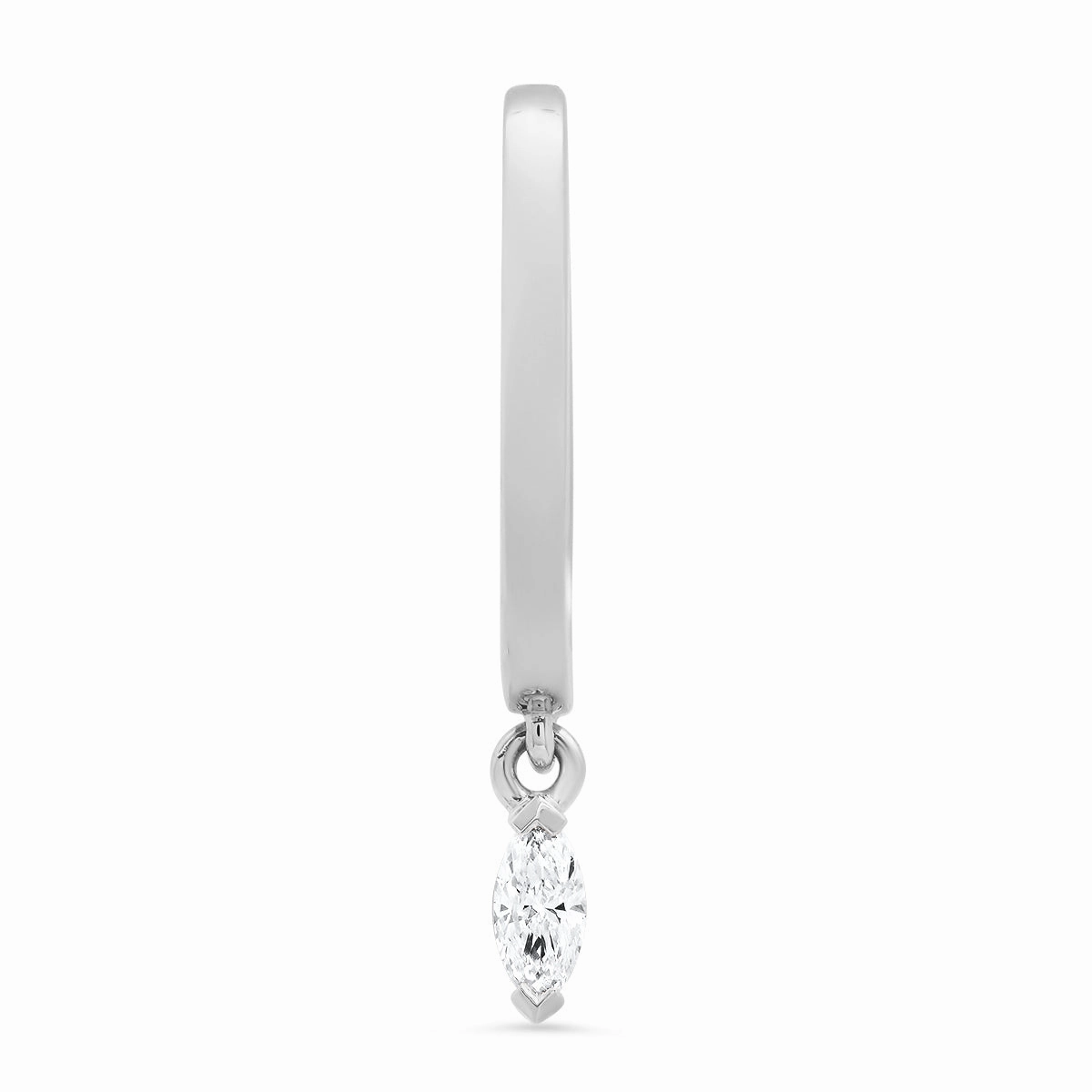 Medium Maasai Hoop with Marquise Drop White Diamond - Four Colors