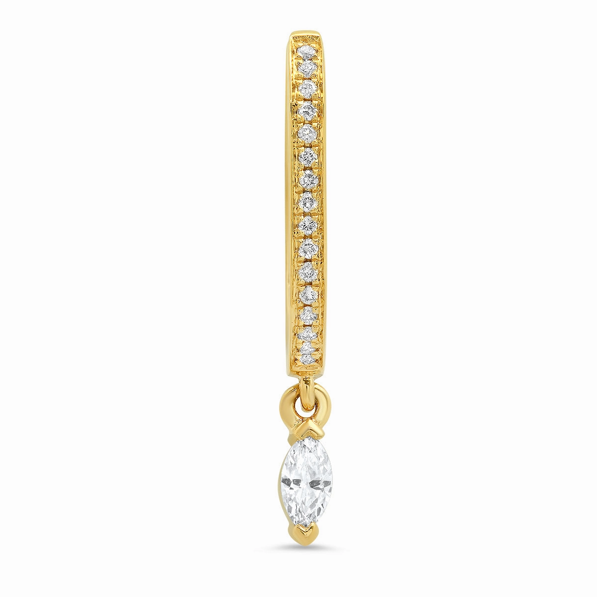 Medium Maasai Hoop with Marquise Drop White Diamond Pav - Four Colors