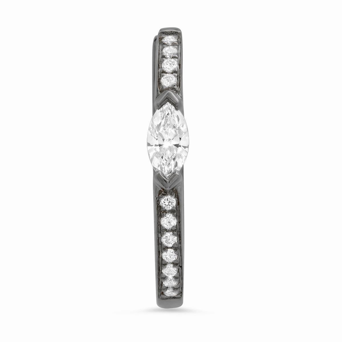 Medium Maasai Hoop with Marquise White Diamond with Pav - Four Colors