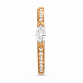 Medium Maasai Hoop with Marquise White Diamond with Pav - Four Colors