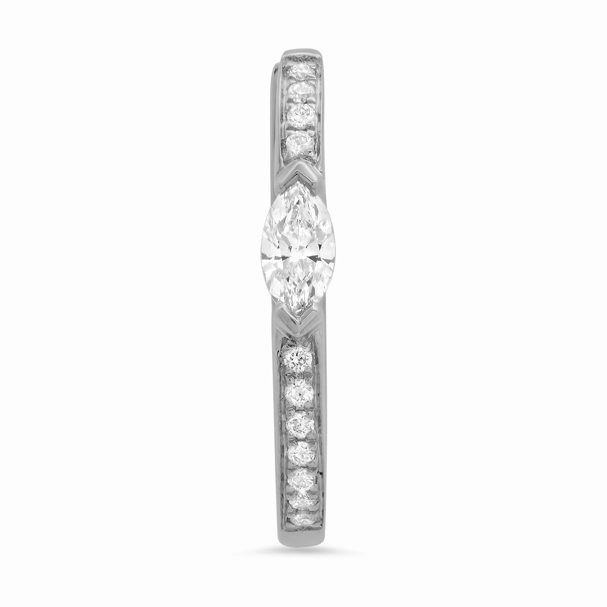 Medium Maasai Hoop with Marquise White Diamond with Pav - Four Colors