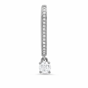Medium Maasai Hoop with Round Cut White Diamond Drop with Pav - Four Colors