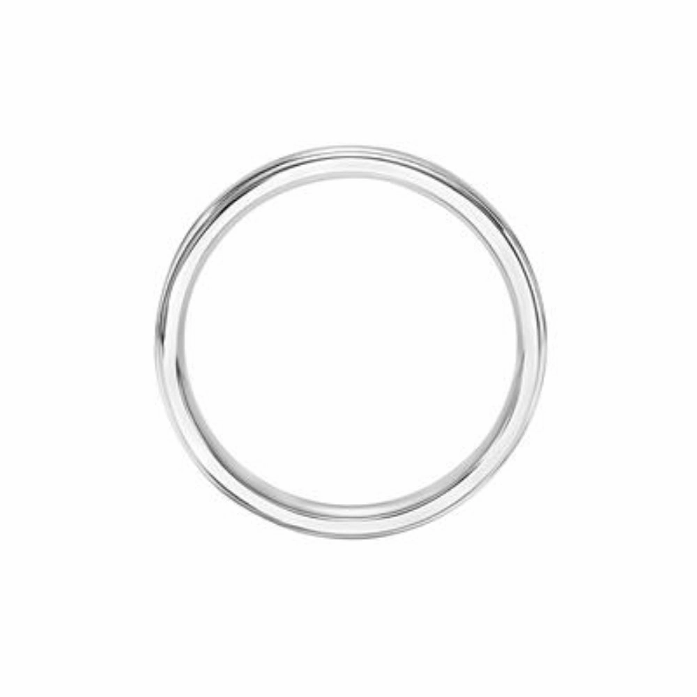 Men's 6mm Flat Round Edge Carved Wedding Band