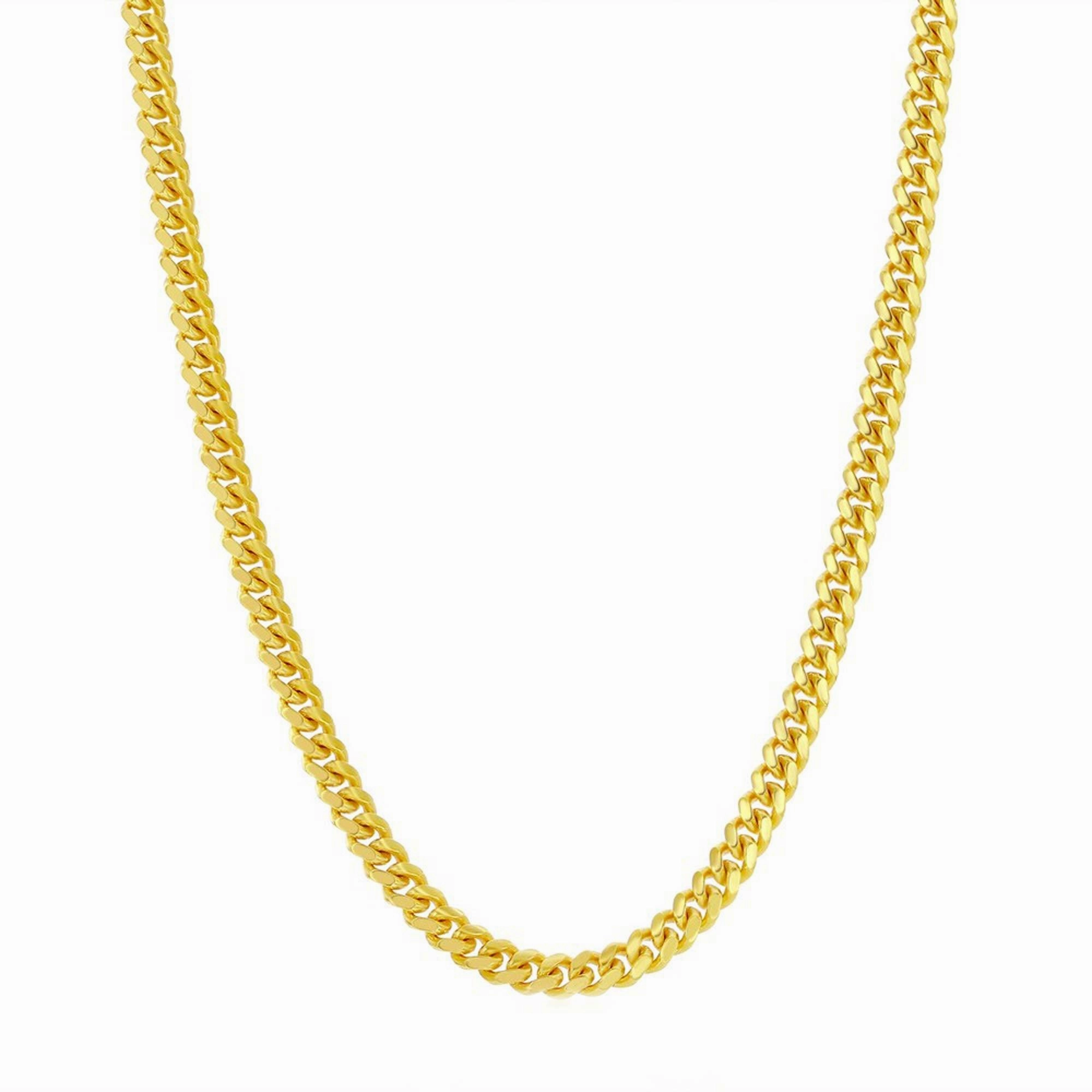 Men's Chain - Gold Plated Sterling Silver 4mm Miami Cuban | Q-5734-18