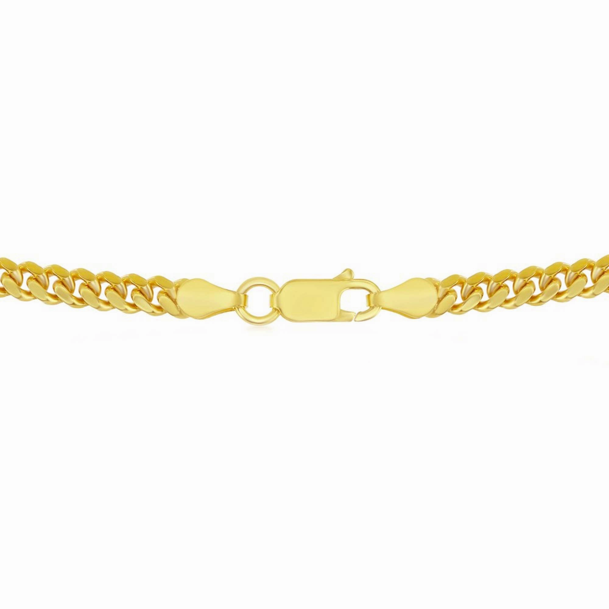 Men's Chain - Gold Plated Sterling Silver 4mm Miami Cuban | Q-5734-18