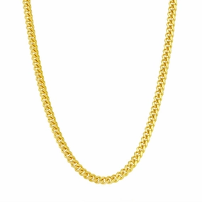 Men's Chain - Gold Plated Sterling Silver 4mm Miami Cuban | Q-5734-18