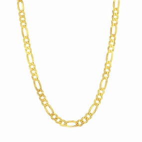 Men's Chain - Gold Sterling Silver 5mm Flat Figaro, 20 Inch | Q-5756-20