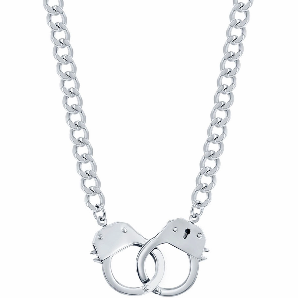 Men's Necklace - Stainless Steel Link with Handcuff Lock | SL-7078