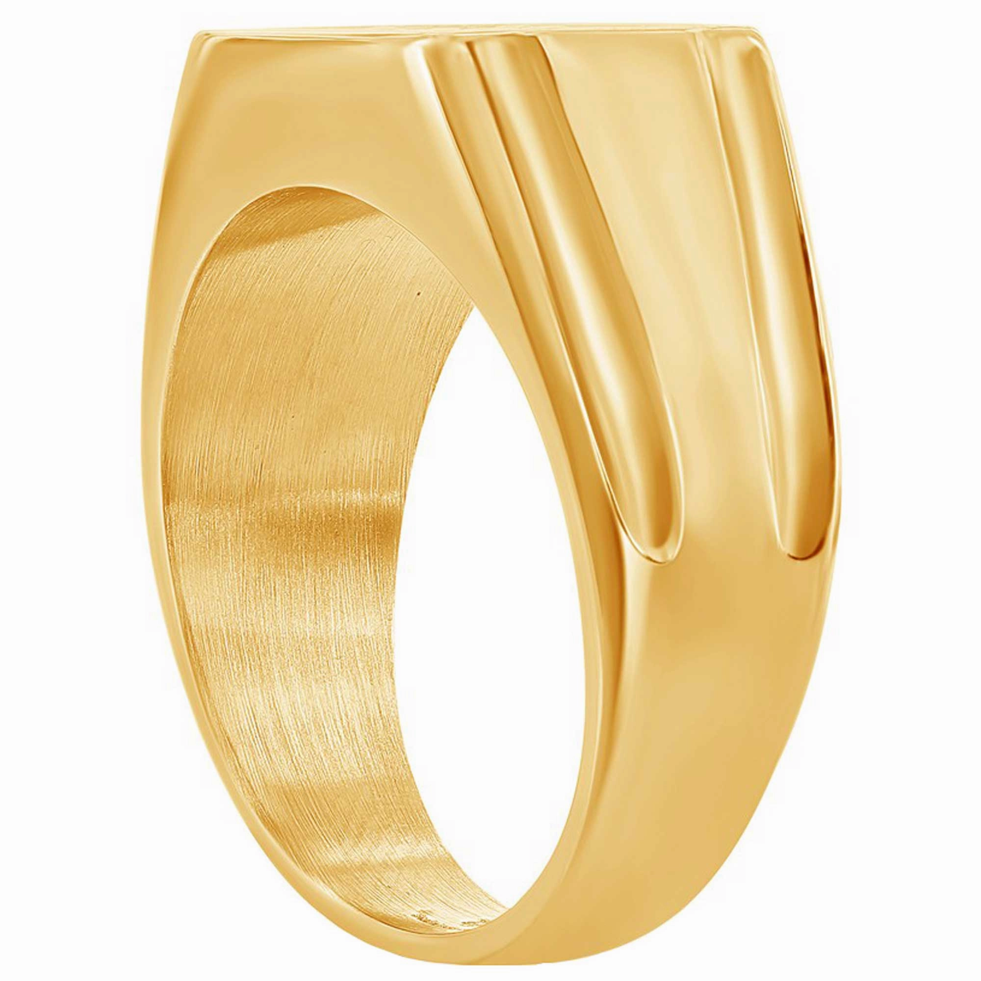 Men's Ring - Gold Stainless Steel Square White CZ, Size 13 | SW-2103-13