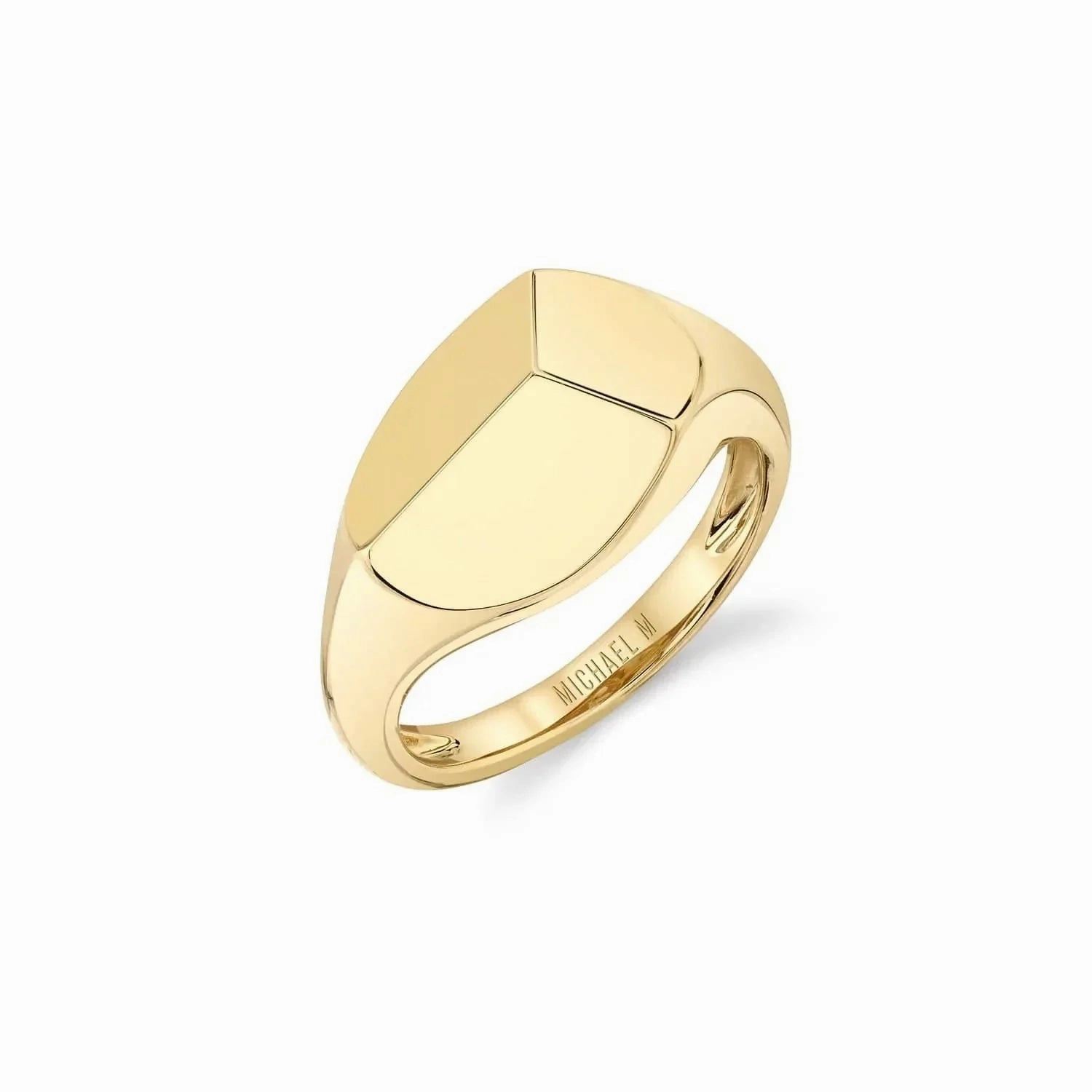 Michael M 14 Karat Yellow Gold Geometric Signet Ring SZ 6.5