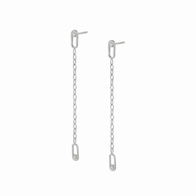 Michael M 14k Yellow Gold Chain Diamond Drop Earrings