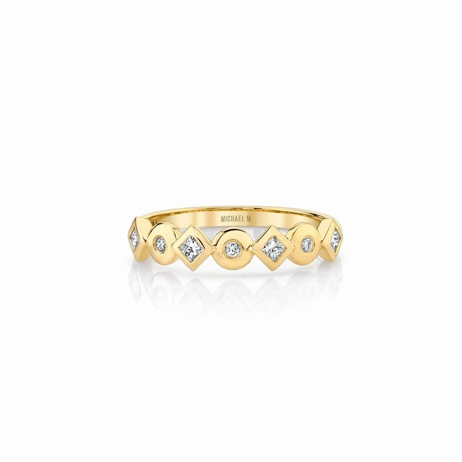 Mixed Shape Bezel Ring F420