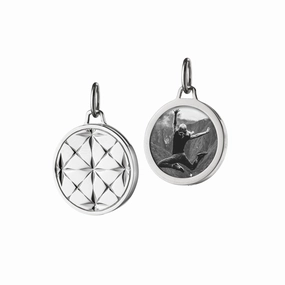 Monica Rich Kosann Sterling Silver Small Round Mosaic Half Locket