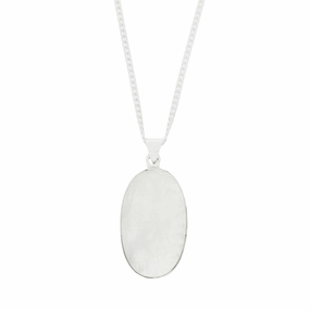 Moonstone Sterling Silver Oval Pendant and Chain